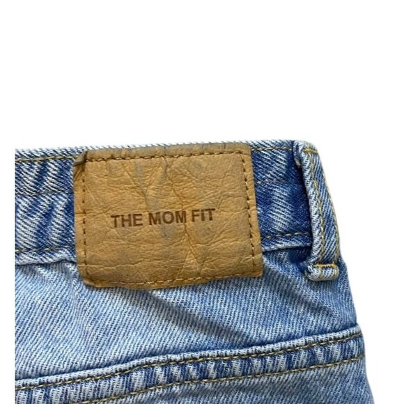 Zara Girls 'The Mom Fit' Medium Wash Straight Leg Distressed Pockets Sz 11-12 Yr - Picture 5 of 9